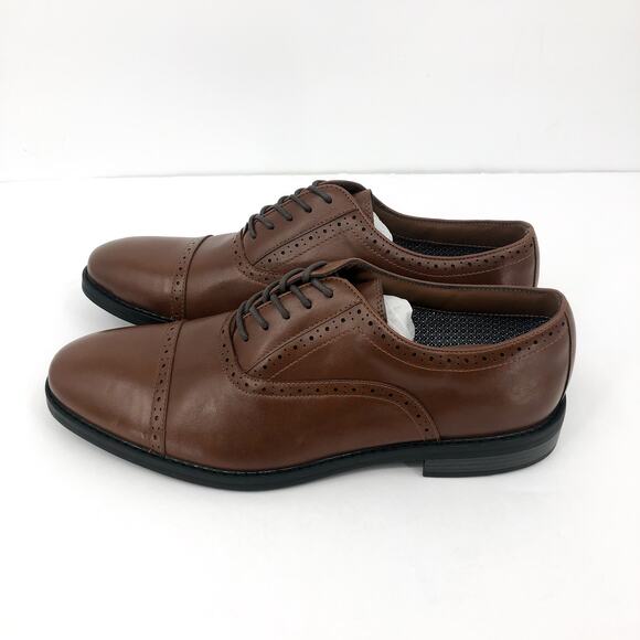 FAIRLANE & SONS Mens Feawin Flex Oxford Shoes Size 12 Tan Brown Leather NWOB - Picture 6 of 11